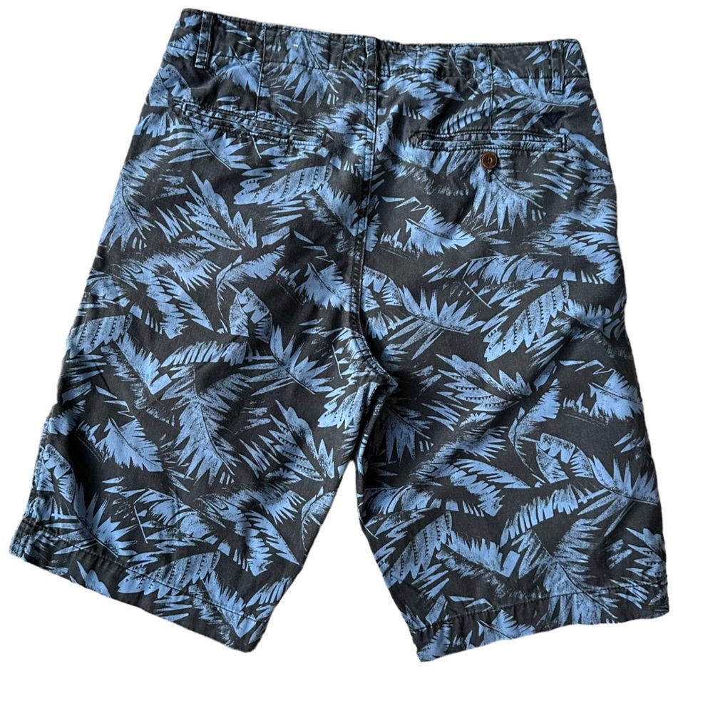 American Eagle Longboard Shorts in Tropical Hawaiian Print Blue & Black Size:31